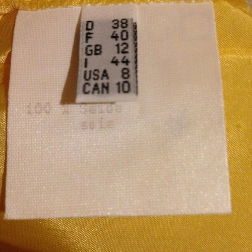Comma dress 100% silk new, yellow, size 38