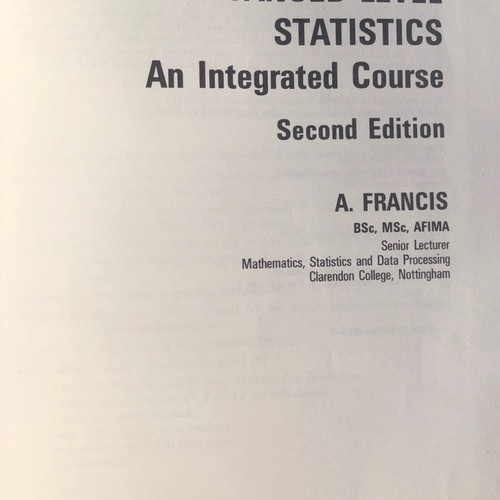 Advanced Level Statistics Book in English in very good condition
