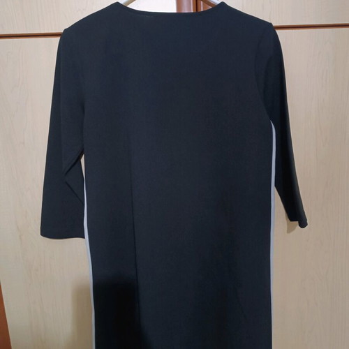 Pink Woman One Size Dress Black with White Stripes Like New