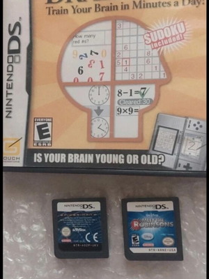 Nintendo DS game cartridges like new, set of 3 with Brain Training gift