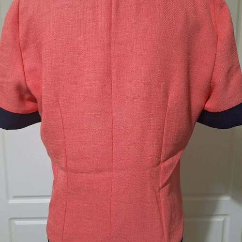 Camelot women's coral short jacket with blue details, like new