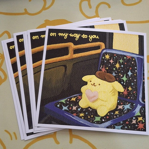 Pompompurin print new, 15×15cm, thick 300gsm paper