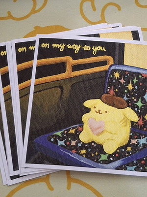 Print Pompompurin καινούργιο, 15×15cm, χοντρό χαρτί 300γρ