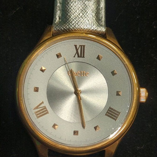 Oxette wristwatch women's new with silver strap and rose gold case
