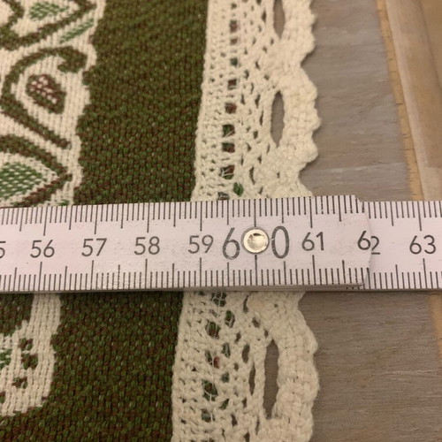 Embroidered runner like new with lace and traditional dancers design