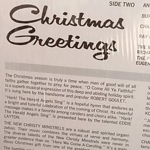 Christmas Greetings vinyl LP like new