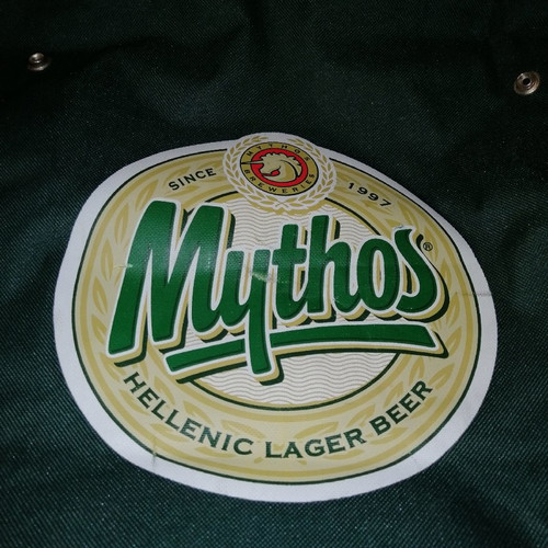 Shopping trolley bag like new, green with Mythos logo