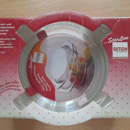 Round heat-resistant SIMAX cookware with lid 1l new