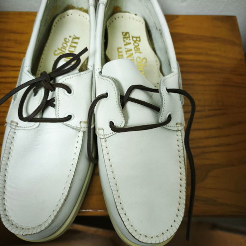 Sea & City boat shoes like new, white leather, size 45