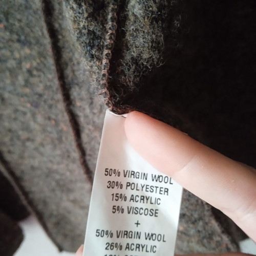 Vezzо wool cardigan used, size S, brown, with detachable hood