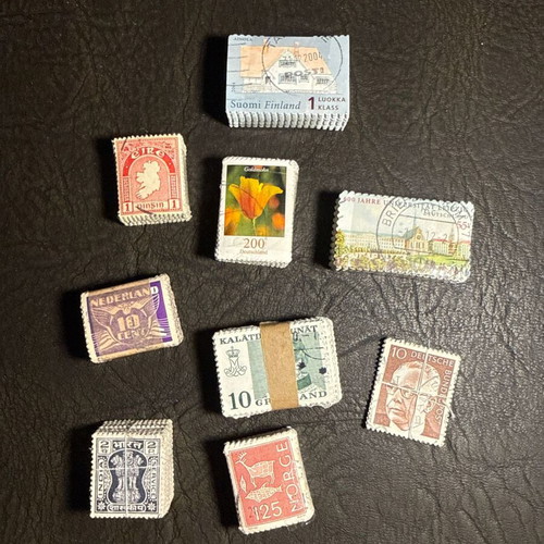Stamp collection new, 10 bundles (~1000 pieces) from multiple countries