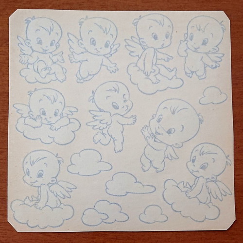 Tattoo sheet baby angels that glow in the dark new