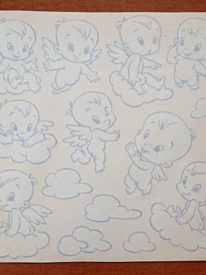 Tattoo sheet baby angels that glow in the dark new