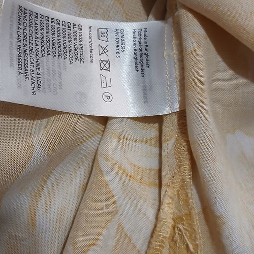 H&M Yellow Floral Kaftan Size Medium Like New