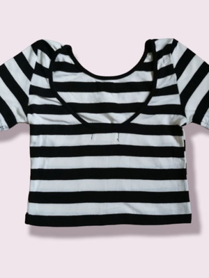 Crop top new, size S, black and white