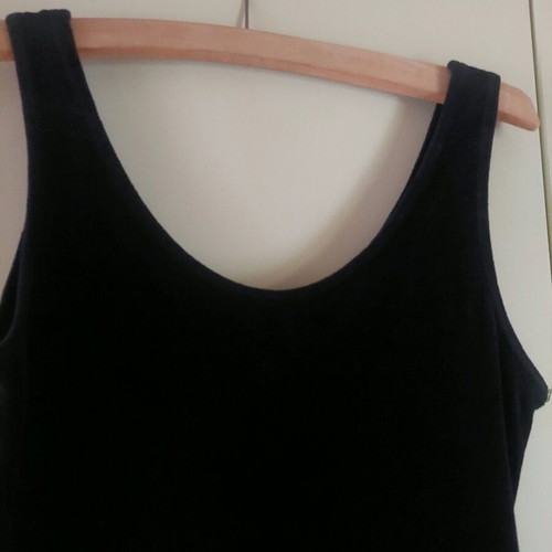 Italian cocktail dress new, black, velvet and pleated chiffon, size S M