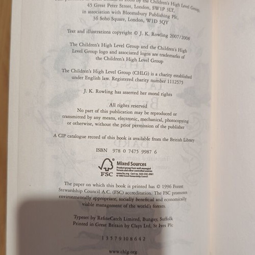 The Tales of Beedle the Bard Hardcover used, first edition