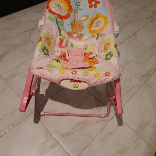 fisher price vibrating chair pink Amazon.com : Fisher-Price Deluxe Bouncer: Pink Ellipse : Baby main image 1