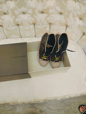 Louis Vuitton unisex ankle boots, beige and brown, size 40