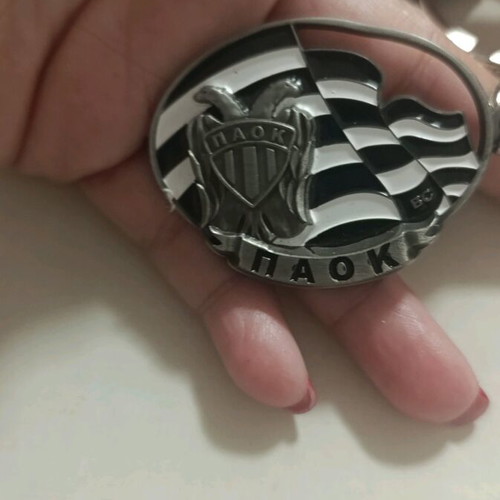 PAOK keychain new, black and silver