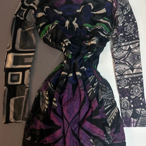 Desigual vintage off-shoulder Y2K graphic bodycon dress size medium