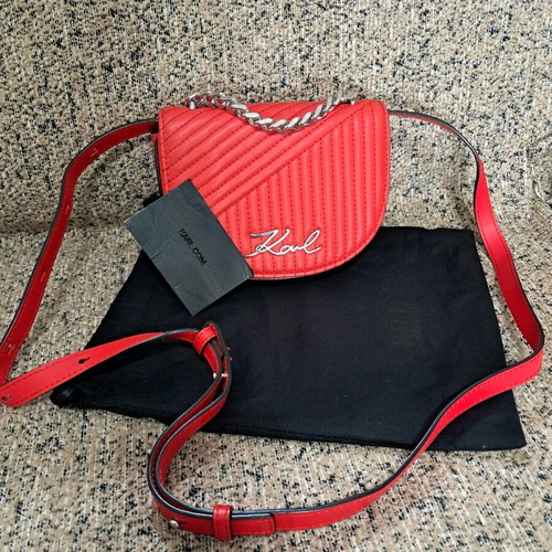 Karl Lagerfeld red crossbody bag brand new leather