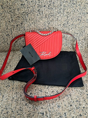 Karl Lagerfeld red crossbody bag brand new leather