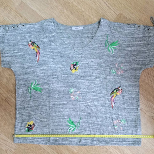 Marks & Spencer summer cotton top like new, grey, size 18