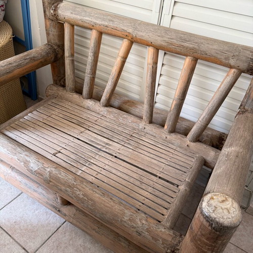Rustic Wooden Outdoor Sofa used