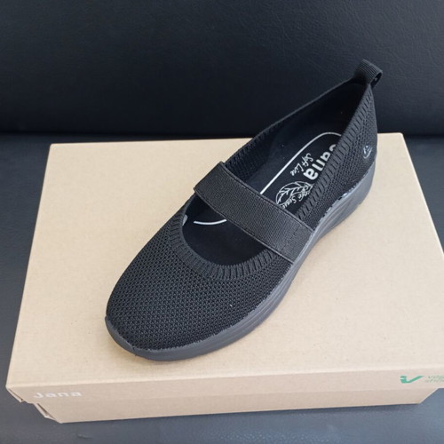 Jana ballerina shoes with low platform, black