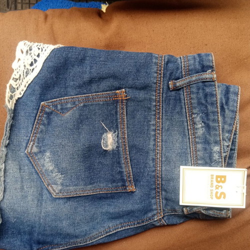 Stradivarius mini denim shorts, blue, size L