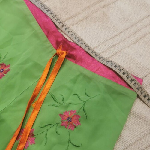 Pajama pants used, size M, pink and green, see-through