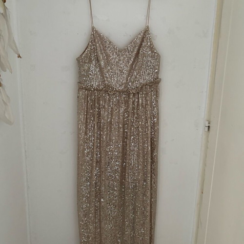 Sparkling pink-nude dress like new, size L