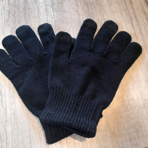Denim gloves new, black with touchscreen material