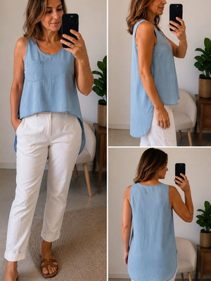 Zara large denim blouse