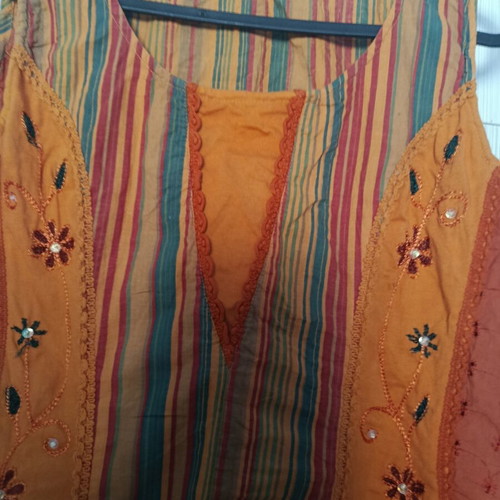 Boho dress like new, asymmetrical colorful cotton, size M