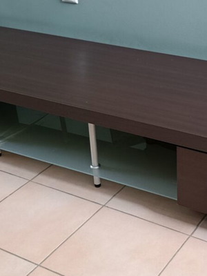 Index TV stand with two drawers, wood effect