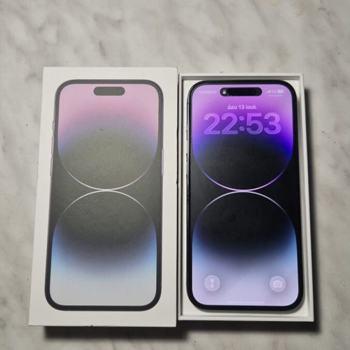 iPhone 14 Pro 128GB Deep Purple like new with case and matte screen protector