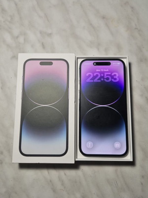 iPhone 14 Pro 128GB Deep Purple like new with case and matte screen protector