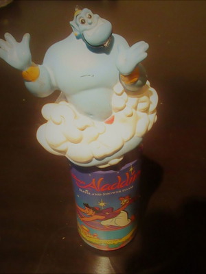 Aladdin Disney Bath Foam with Genie Figure new, 90s