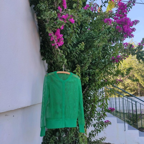 Green praino cardigan like new, size S