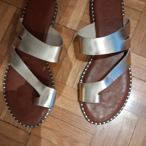 Athenais women's sandals like new, gold, size 41