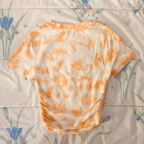 Tally Weill short sleeve summer t-shirt, white and yellow, XS