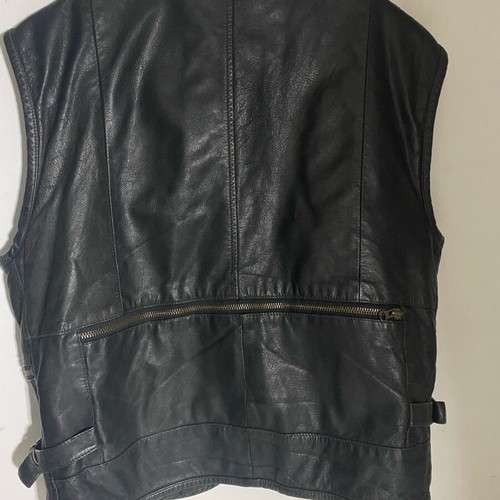 Men's leather vest used, size XL, black