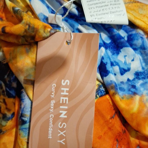 Shein summer print stretch long dress size M 38 new
