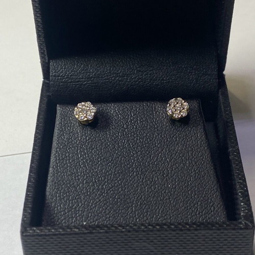 Gold 14K earrings with zirconia new, handmade