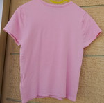 Pink short sleeve top with pearls, size S