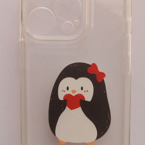 Transparent case for iPhone 13Pro new with penguin design
