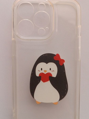 Transparent case for iPhone 13Pro new with penguin design