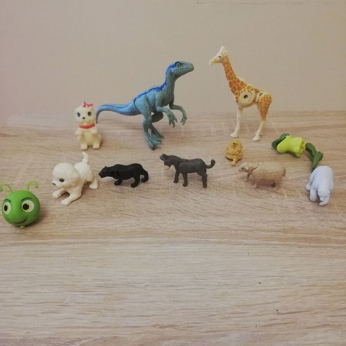 Various animal figures used, all together